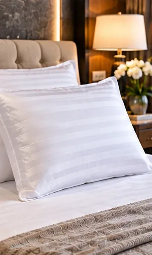 Otel Yastik Kilifi 50x70 cm 83 Tel Çizgili Saten %100 Pamuk ürün görseli